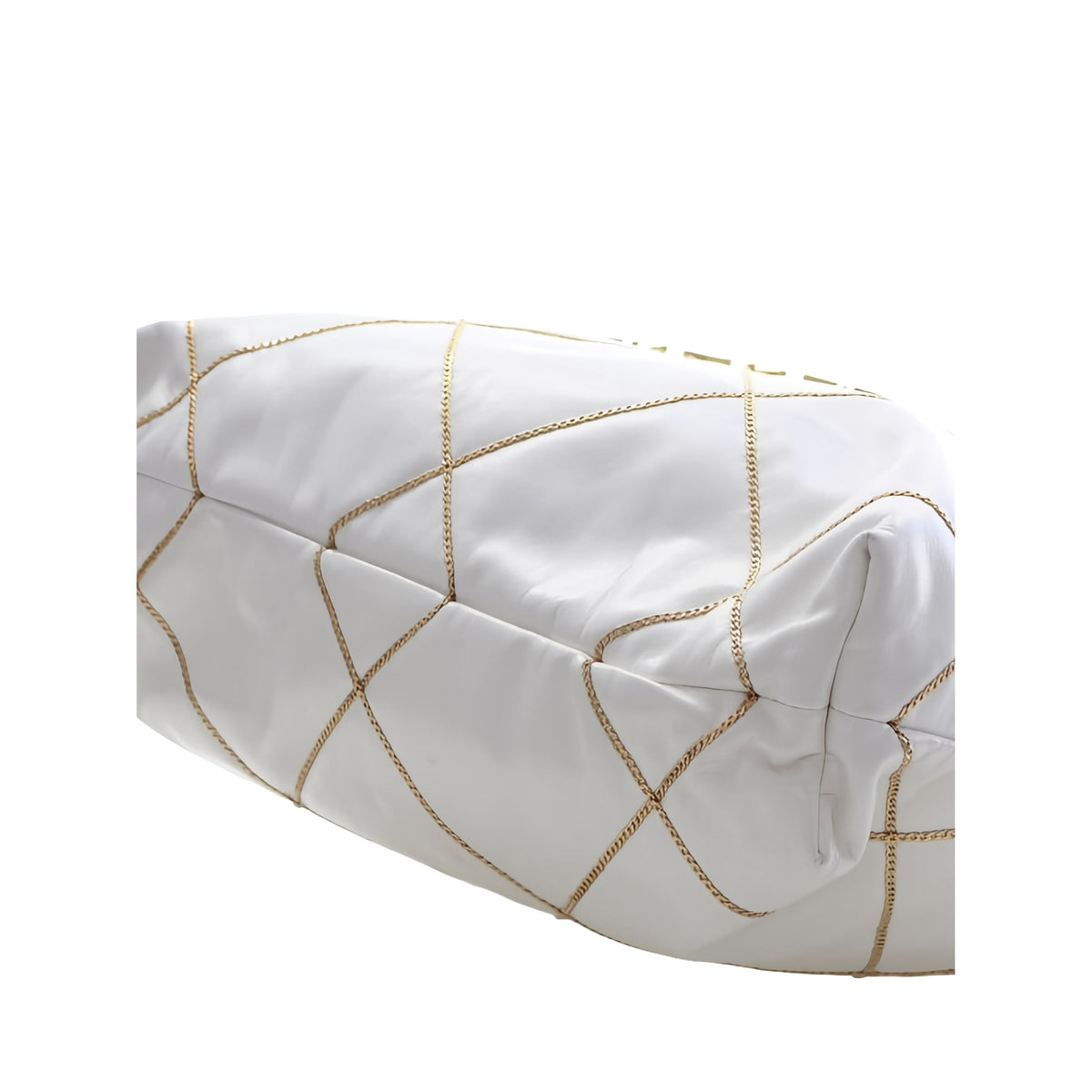 Chanel Small Quilted Shiny Calfskin Chain 22 Handbag — White