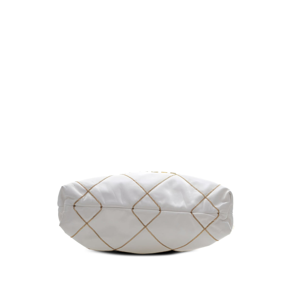Chanel Small Quilted Shiny Calfskin Chain 22 Handbag — White