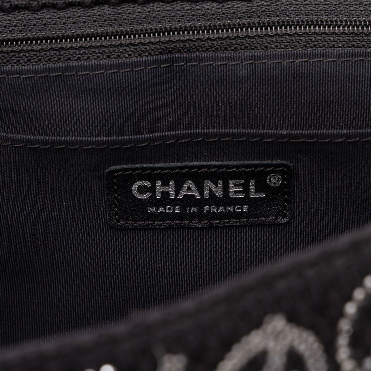 Chanel Paris Shanghai Jumbo Tweed Strass Embellished Pudong Double Flap — Black