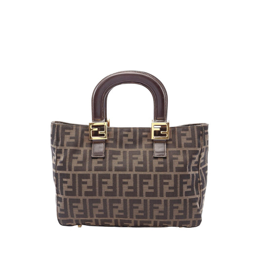 Fendi Zucca Canvas Handbag — Brown