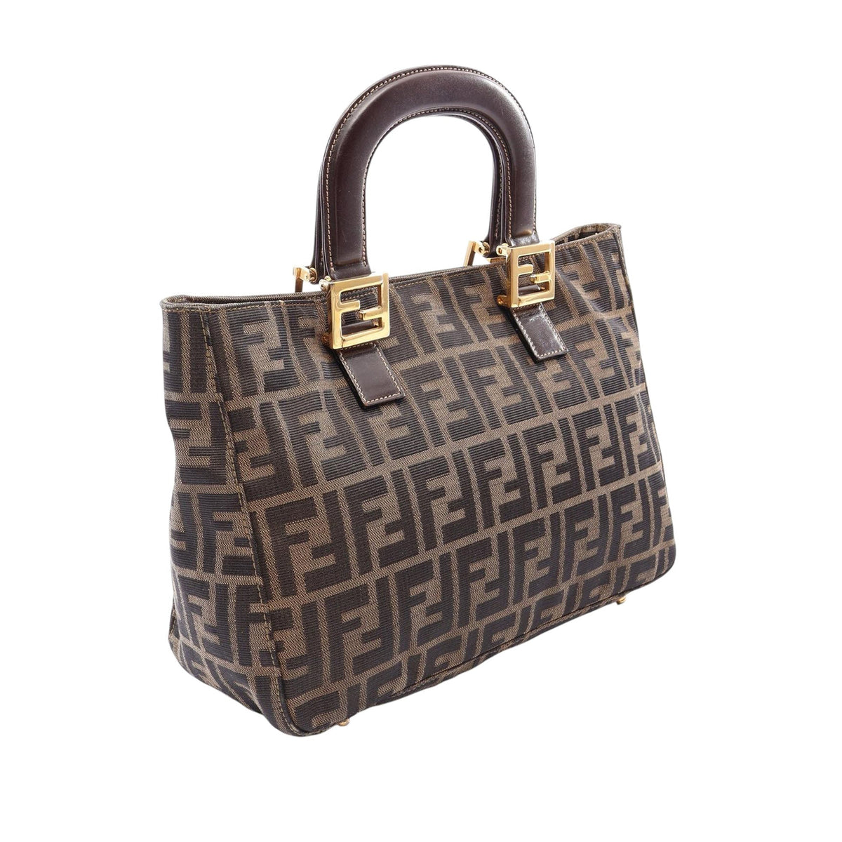 Fendi Zucca Canvas Handbag — Brown
