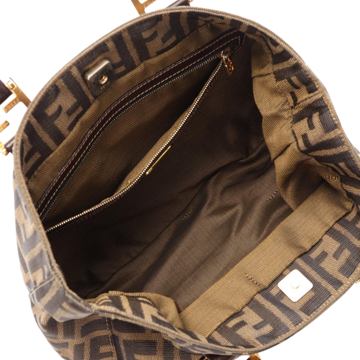 Fendi Zucca Canvas Handbag — Brown