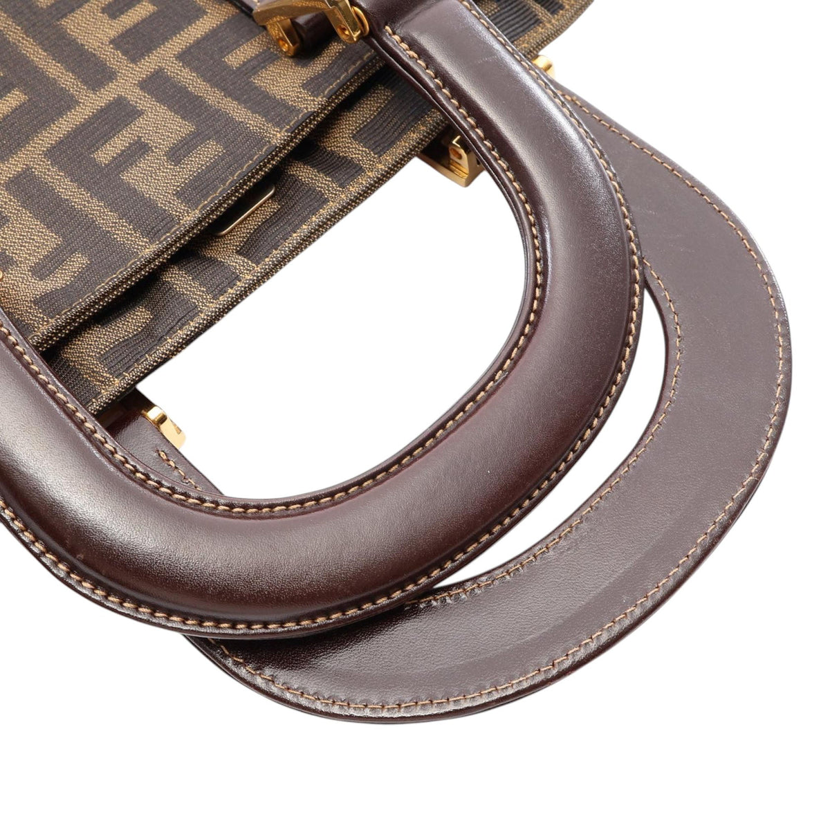 Fendi Zucca Canvas Handbag — Brown