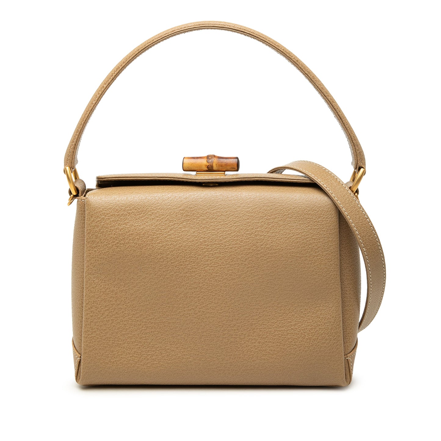 Gucci Grained Calfskin Bamboo Satchel