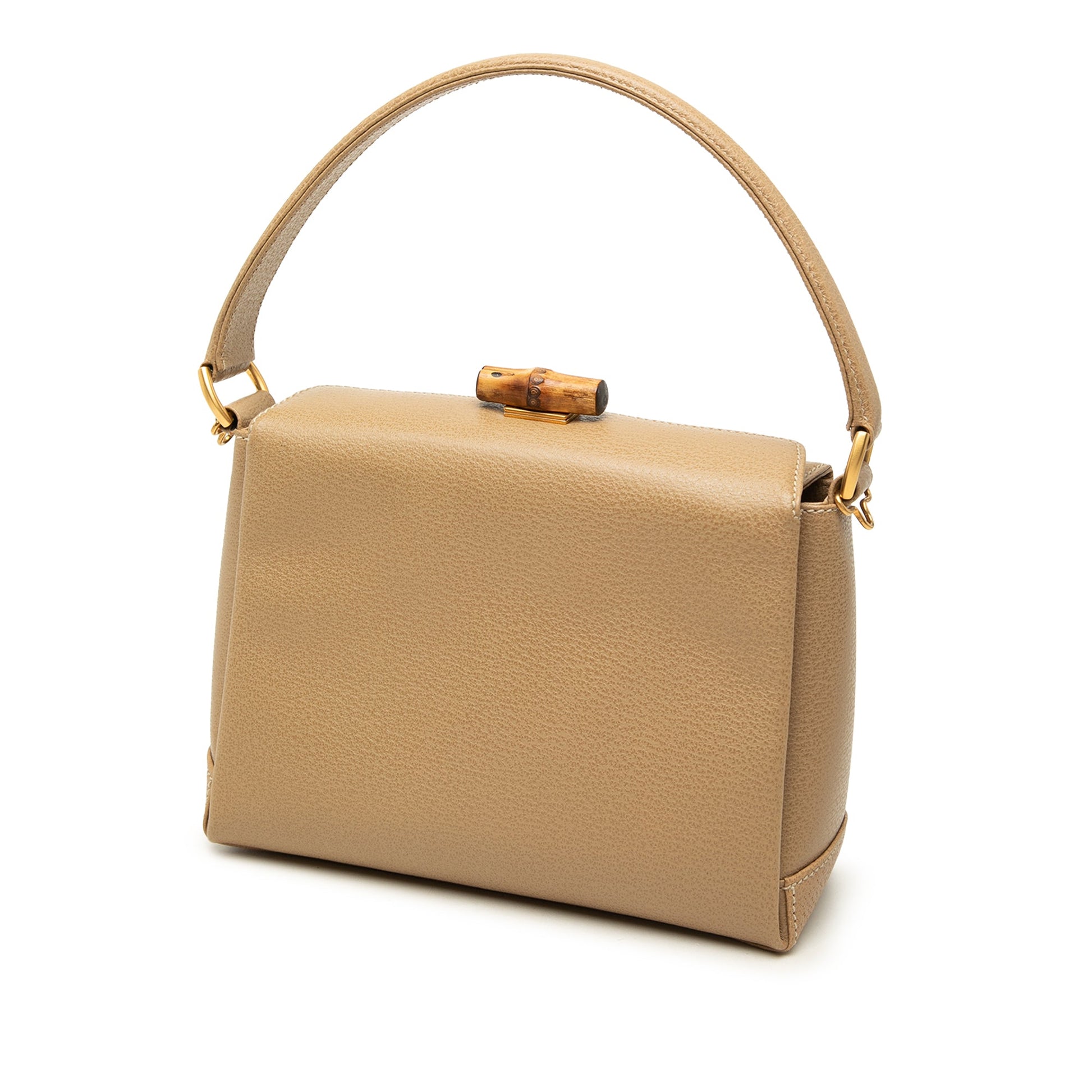Gucci Grained Calfskin Bamboo Satchel