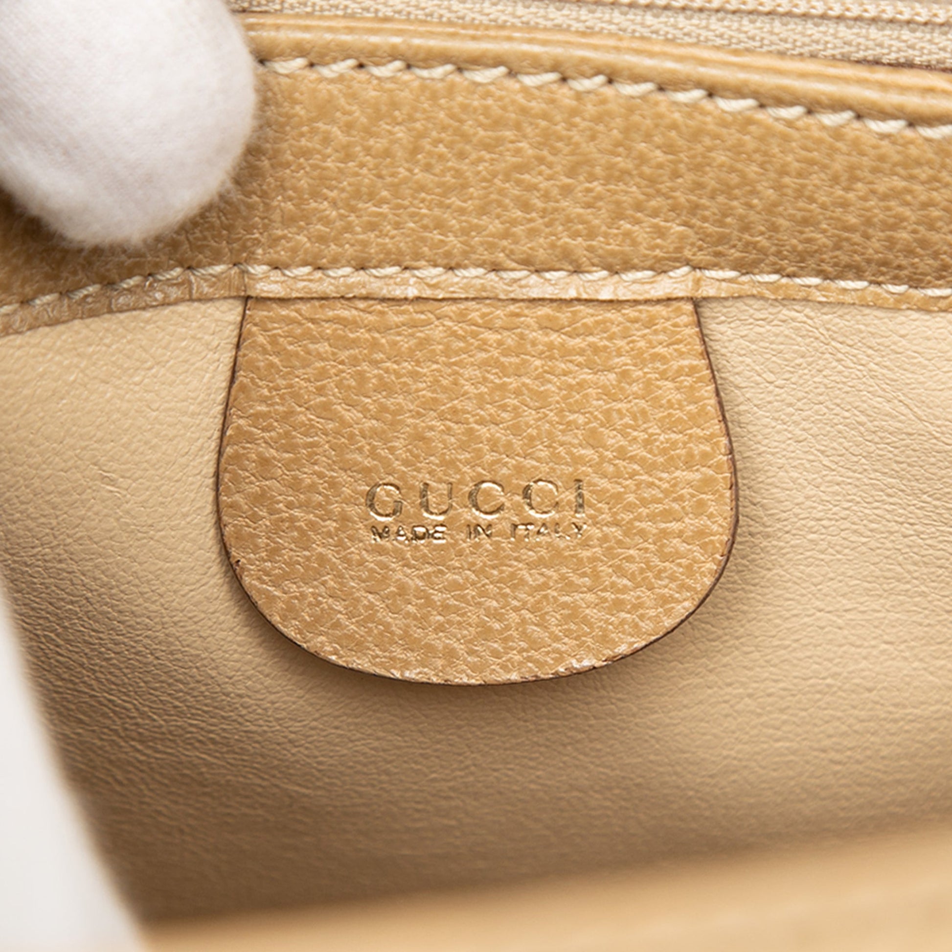 Gucci Grained Calfskin Bamboo Satchel