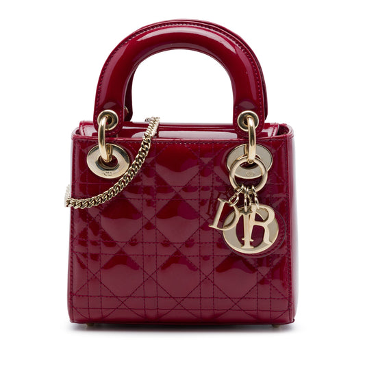 Dior Mini Patent Cannage Lady Dior