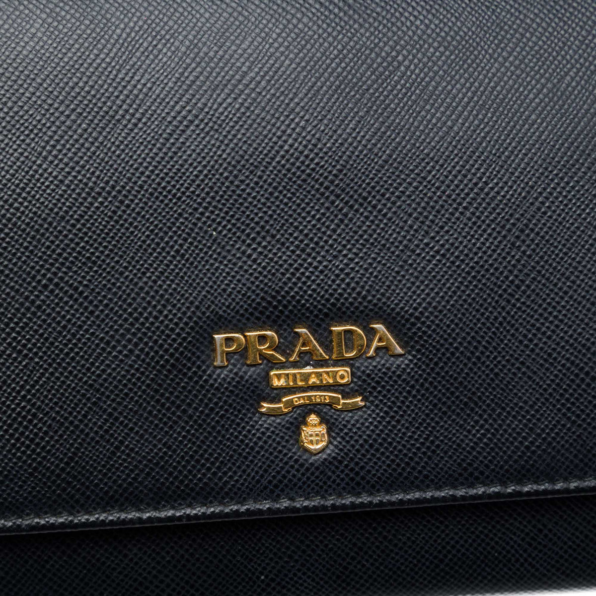 Prada Saffiano Wallet On Chain — Black