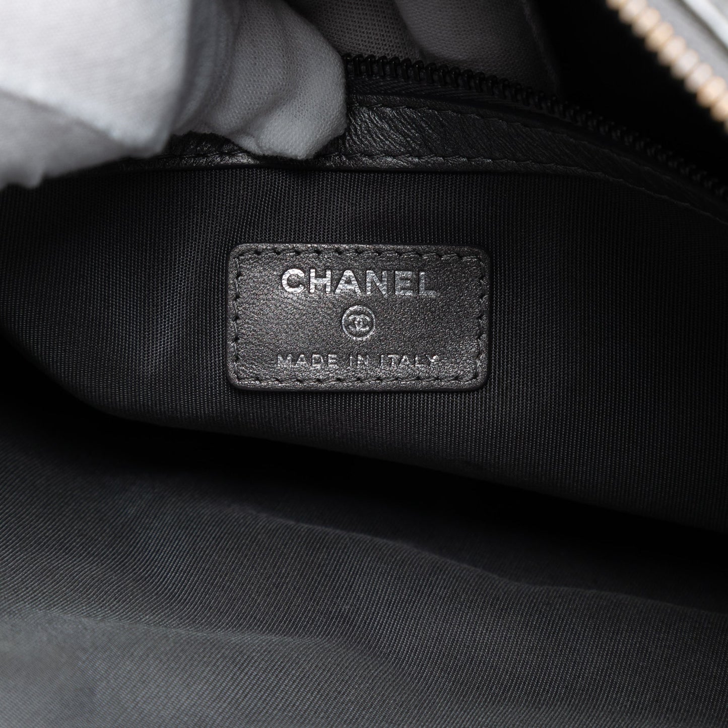 Chanel Large Quilted Metallic Lambskin O Case Clutch