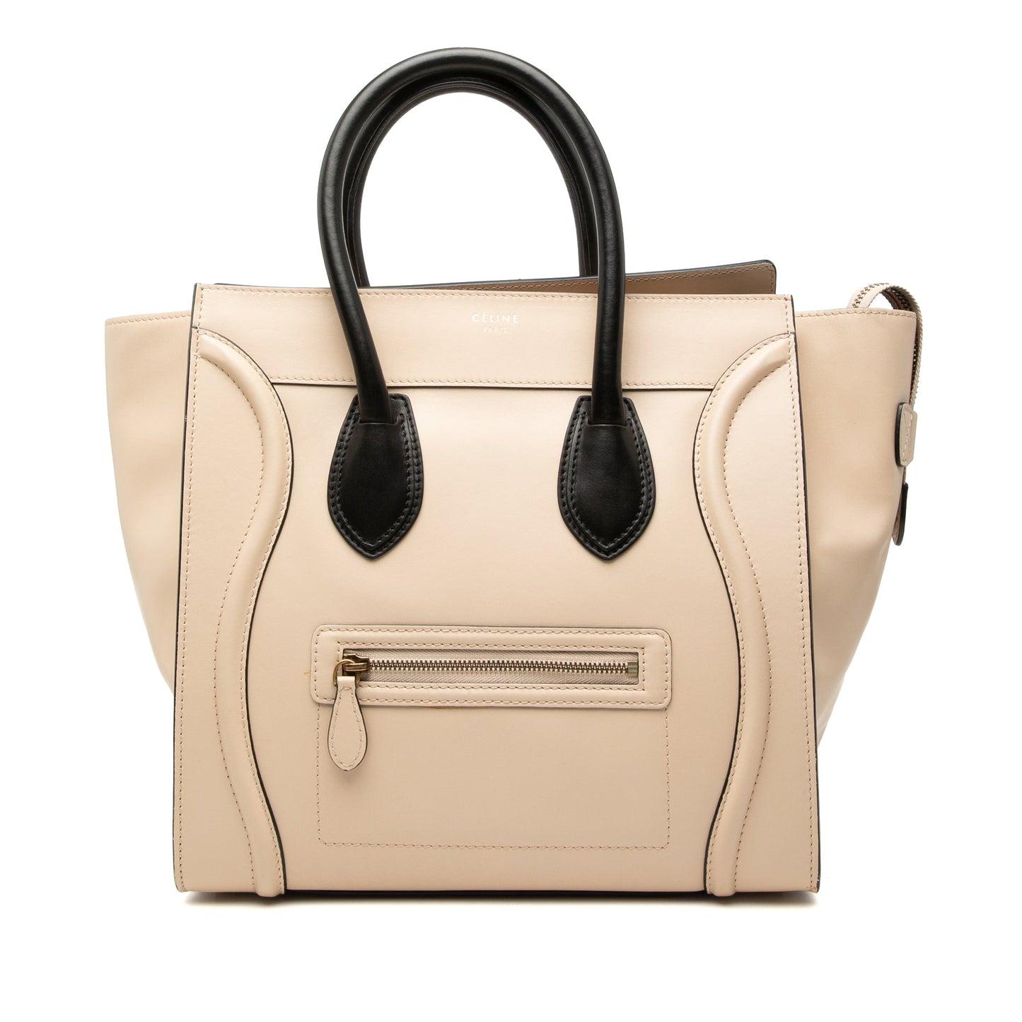 Celine Mini Bicolor Leather Luggage Tote