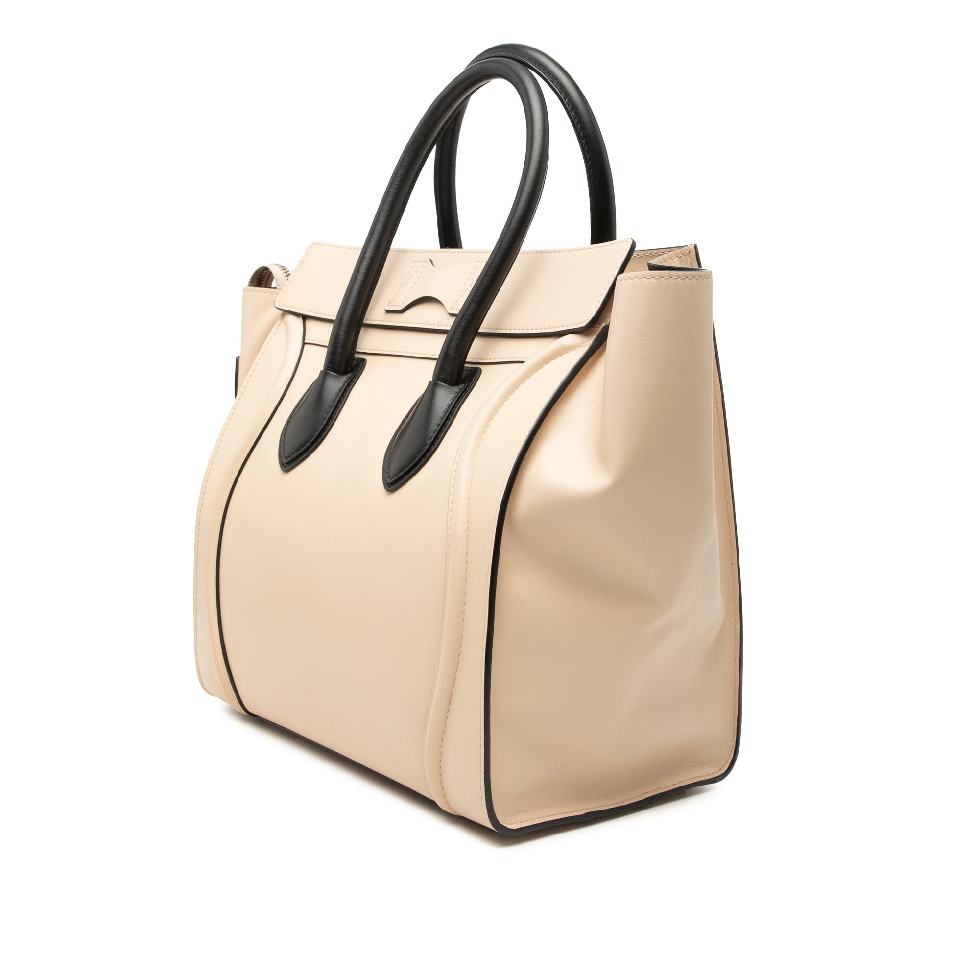 Celine Mini Bicolor Leather Luggage Tote