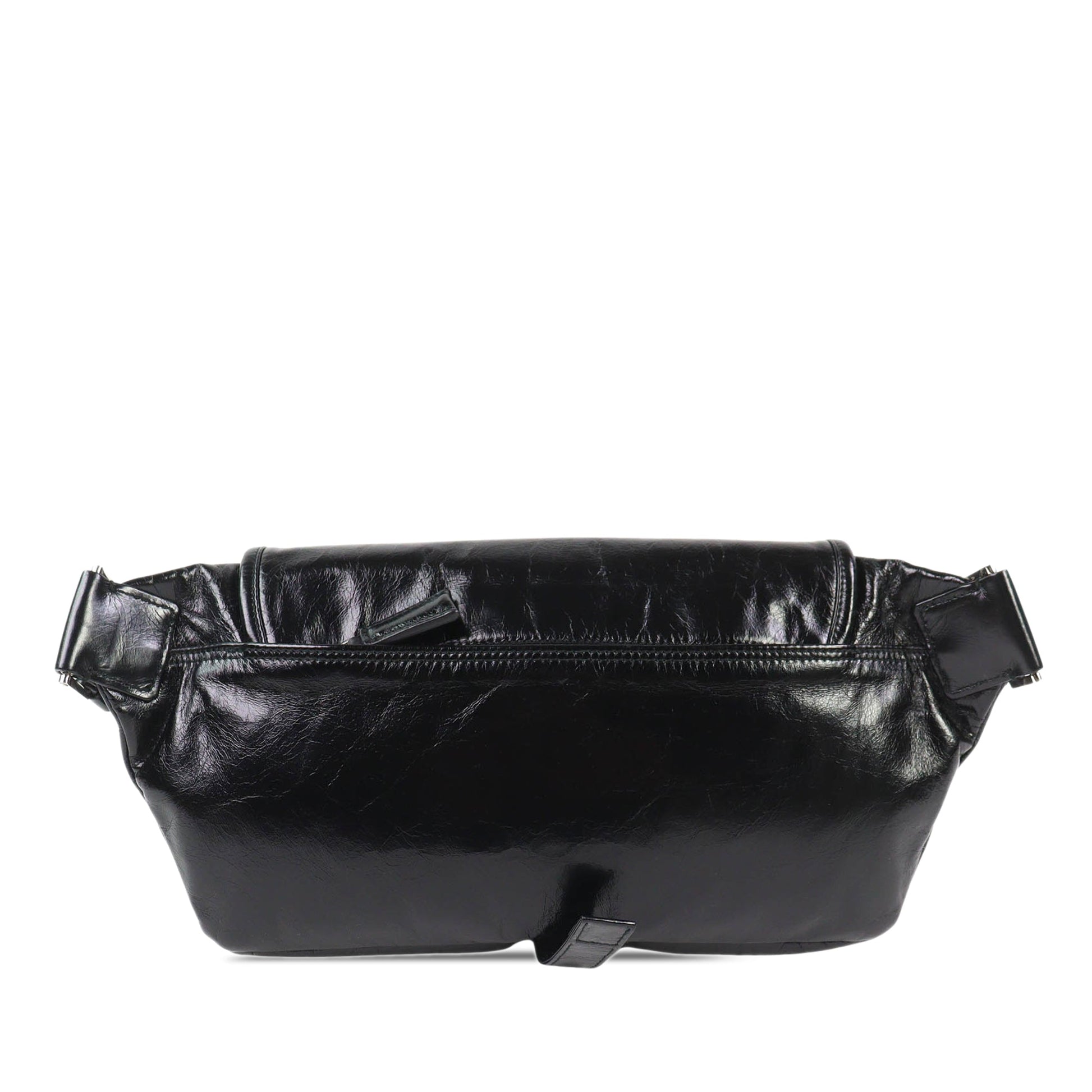 Prada Crinkled Calfskin Buckle Messenger Bag