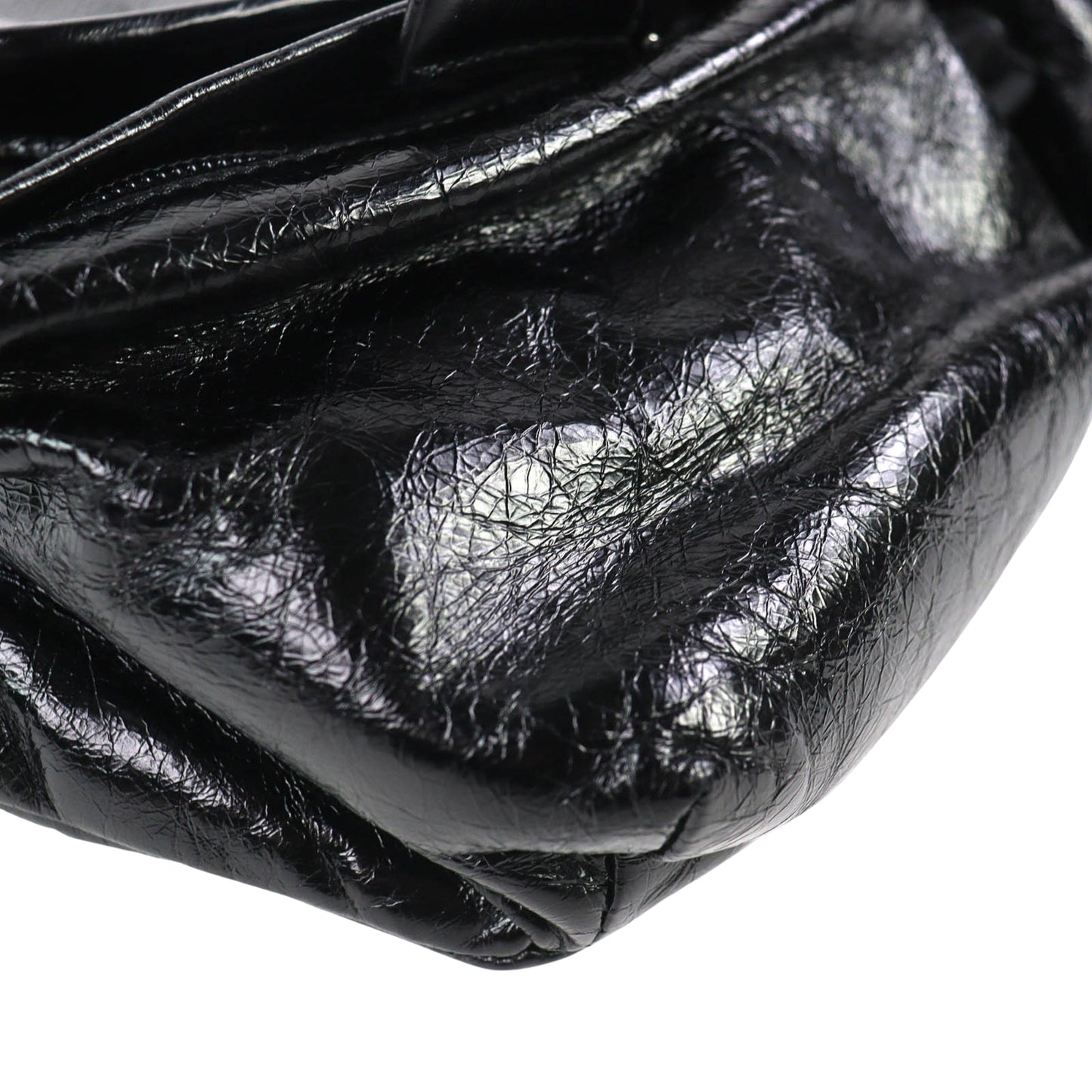 Prada Crinkled Calfskin Buckle Messenger Bag