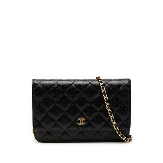 Chanel CC Quilted Caviar Wallet on Chain