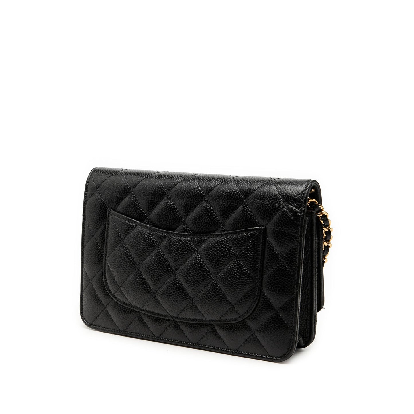 Chanel CC Quilted Caviar Wallet on Chain