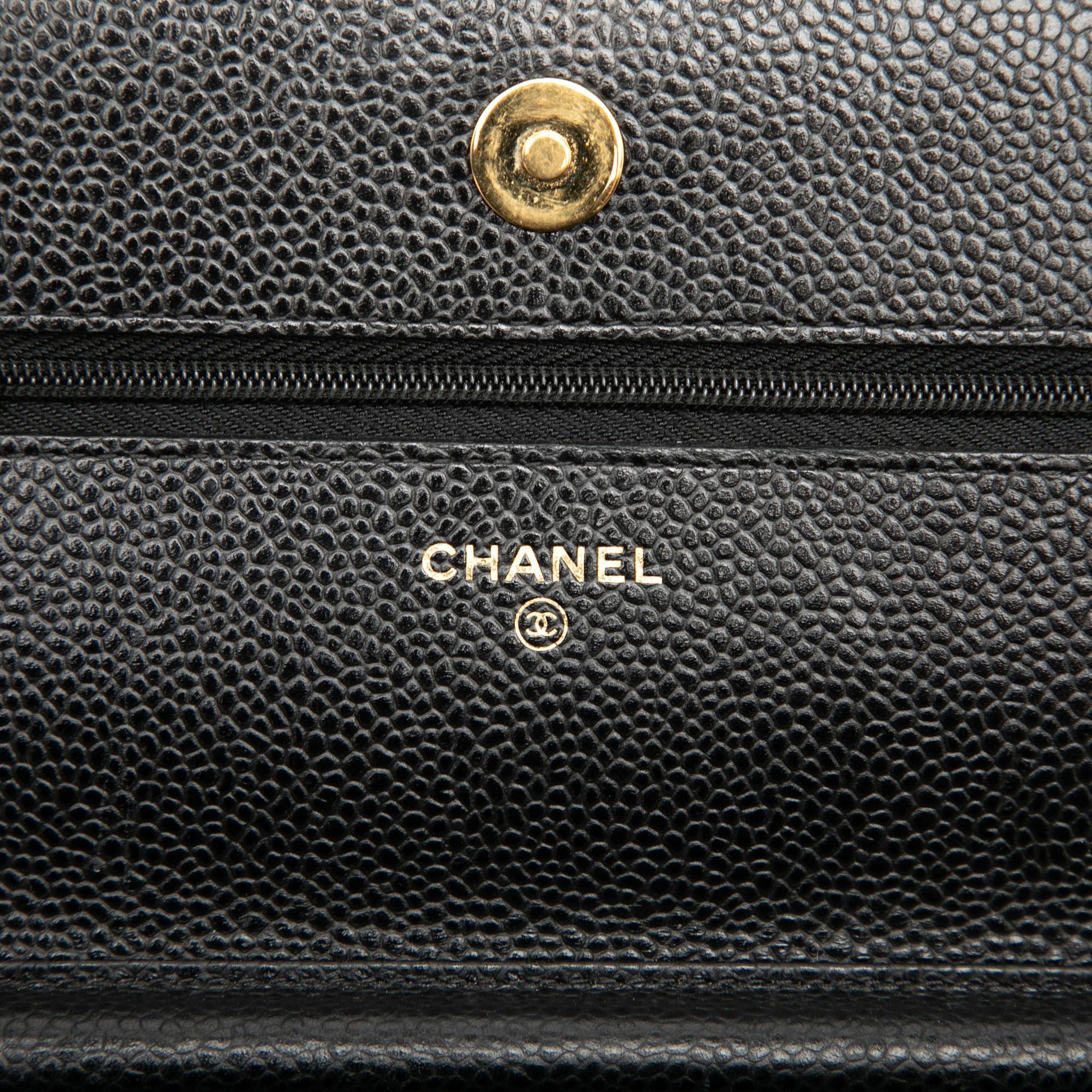 Chanel CC Quilted Caviar Wallet on Chain