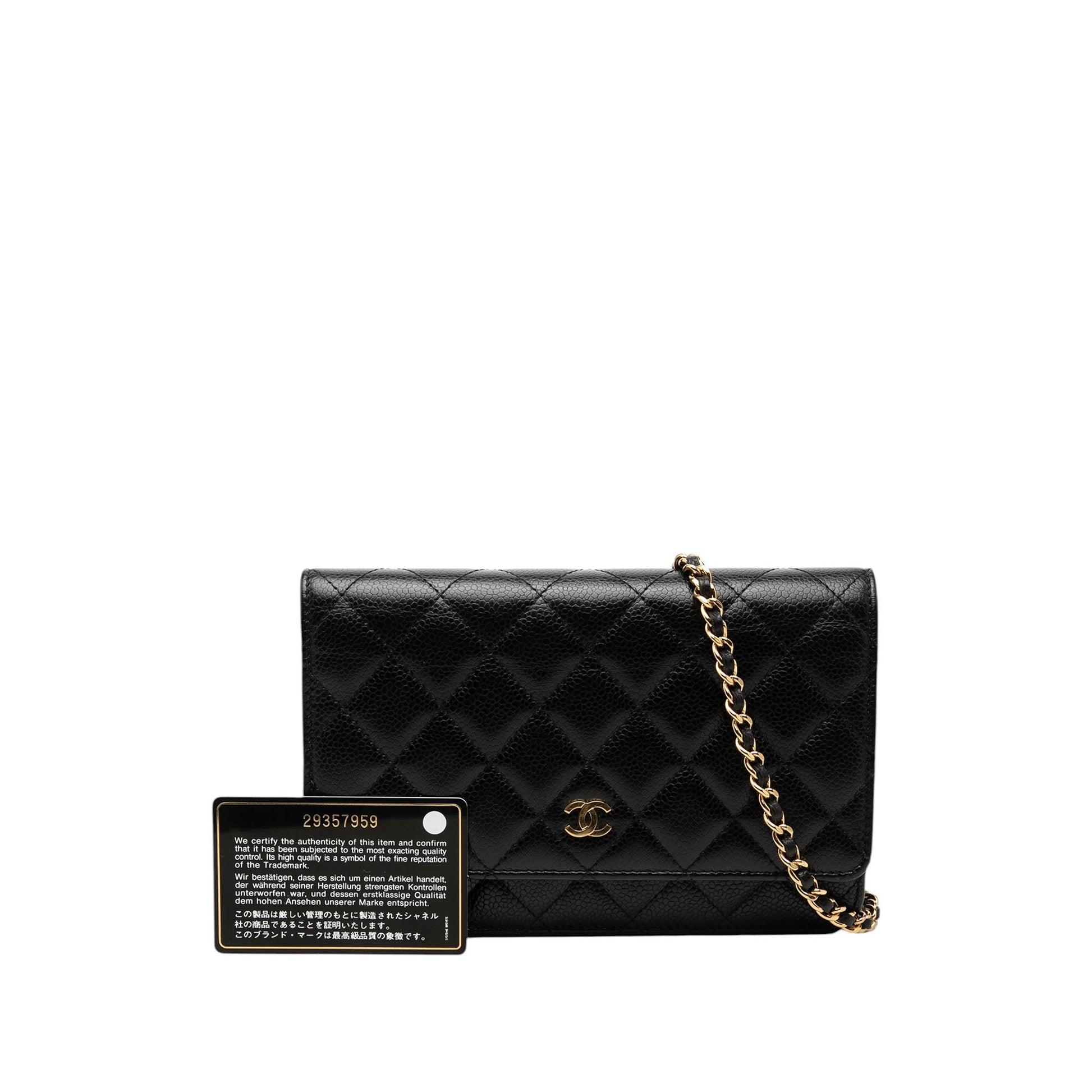 Chanel CC Quilted Caviar Wallet on Chain