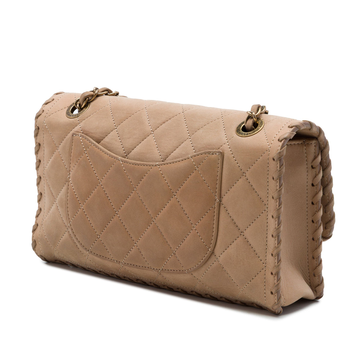 Chanel Medium Quilted Iridescent Calfskin Happy Stitch Flap — Brown