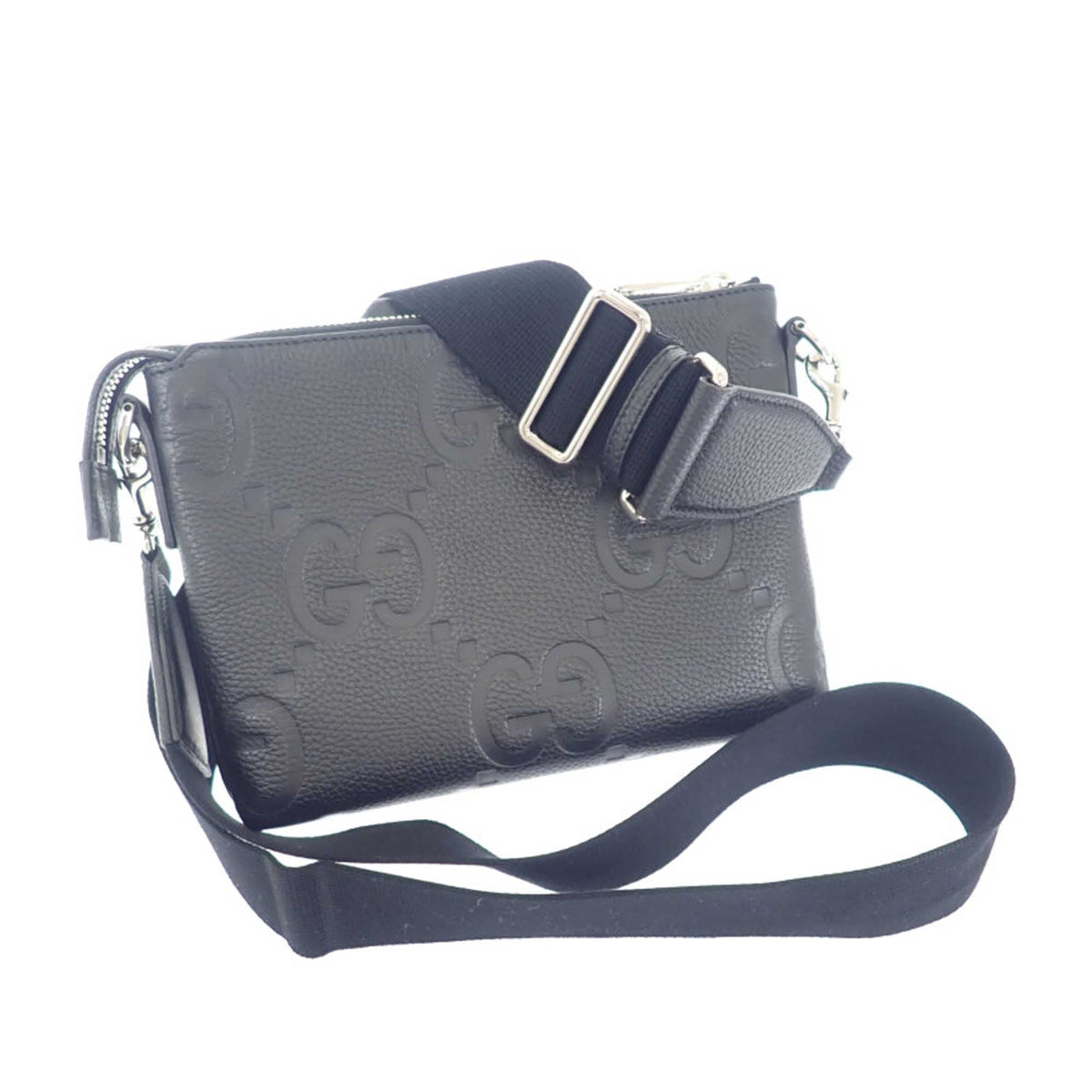 Gucci Small Jumbo GG Embossed Calfskin Messenger Bag