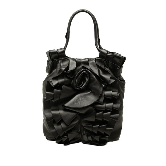 Valentino Nappa Petale Rose Tote — Black