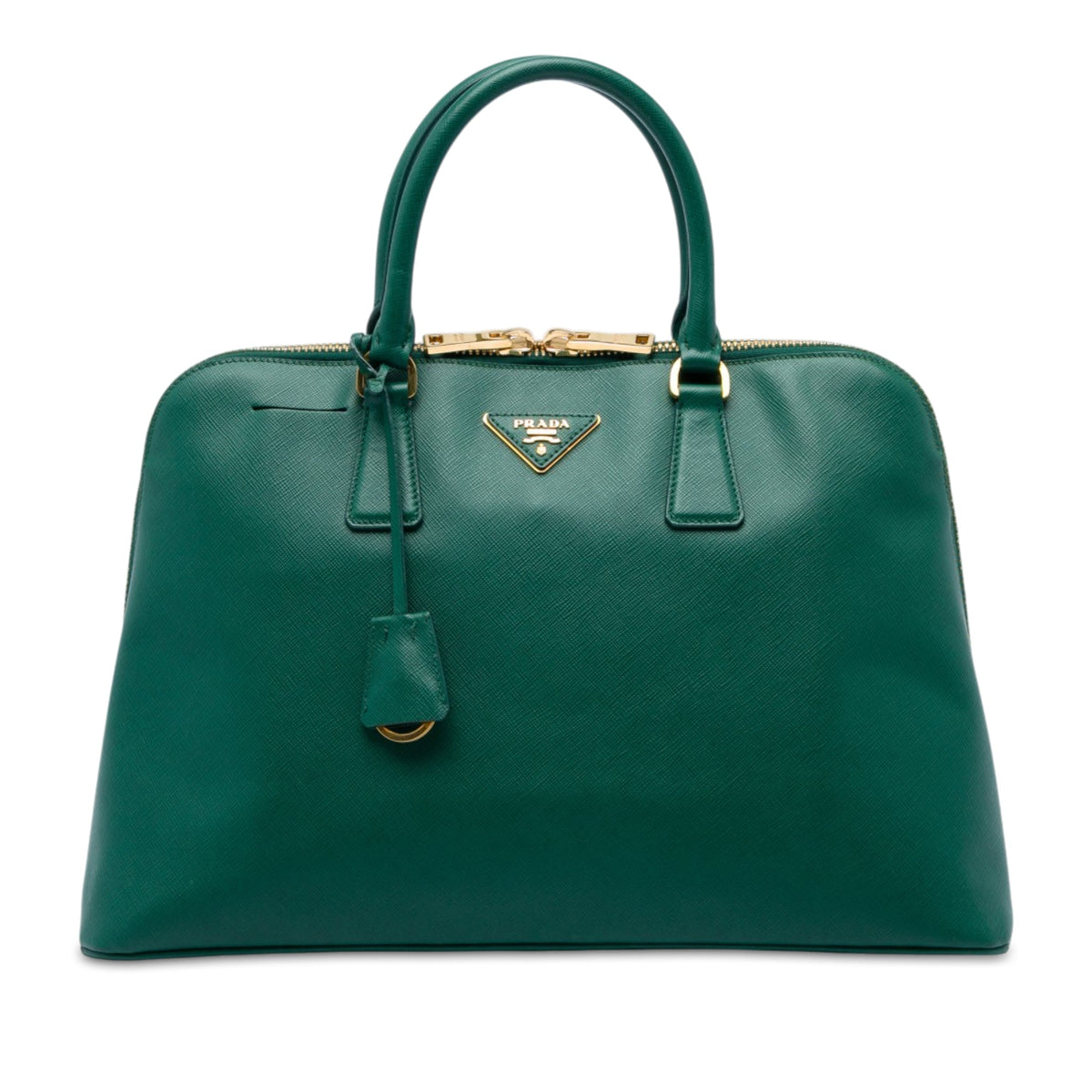 Prada Large Saffiano Lux Promenade Satchel — Green