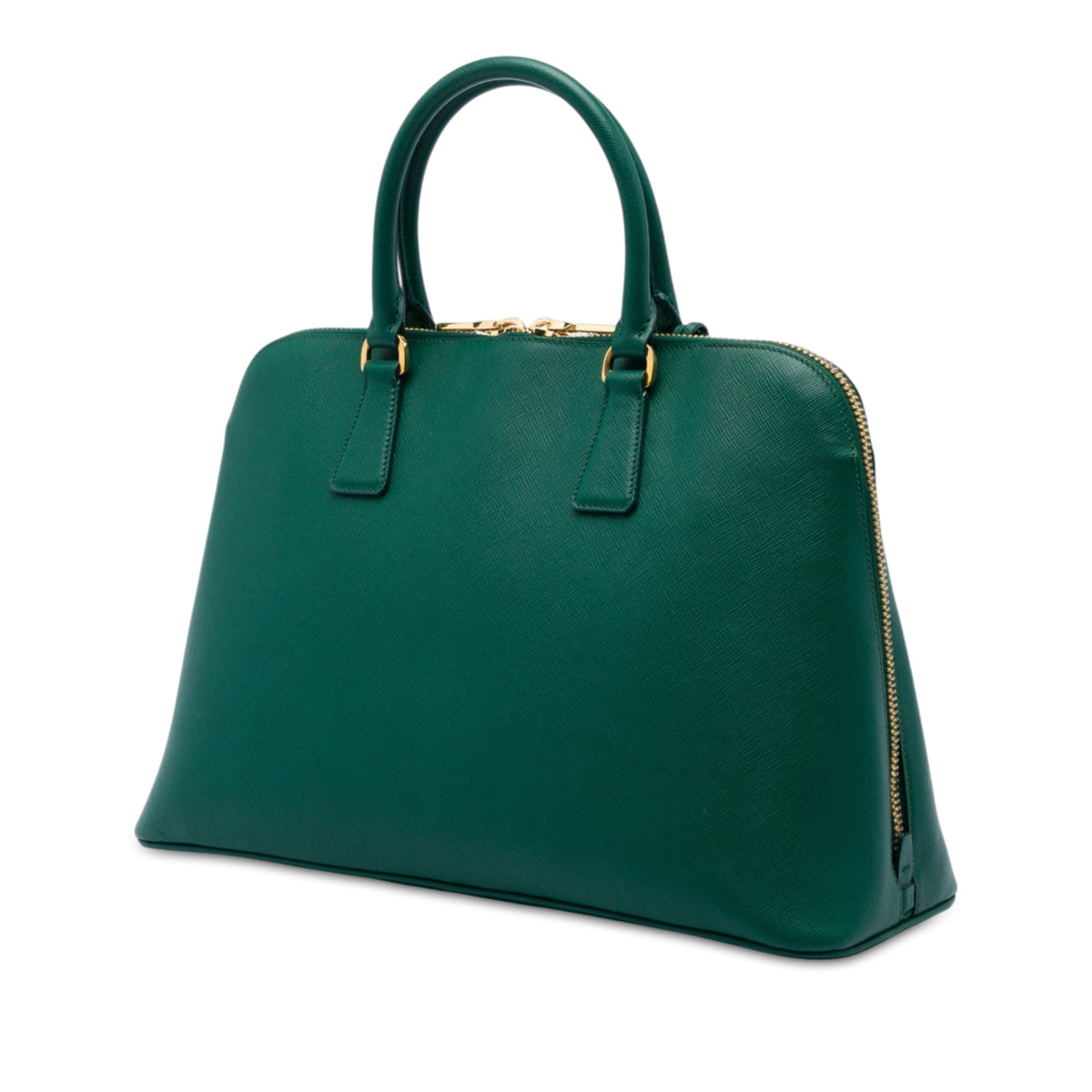Prada Large Saffiano Lux Promenade Satchel — Green