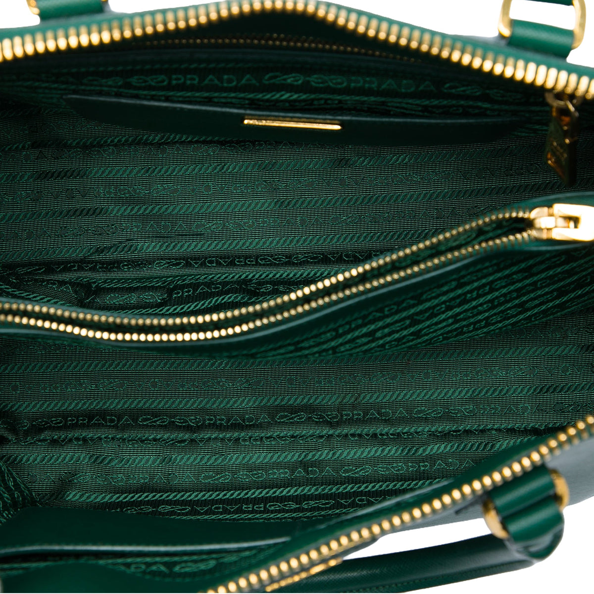 Prada Large Saffiano Lux Promenade Satchel — Green