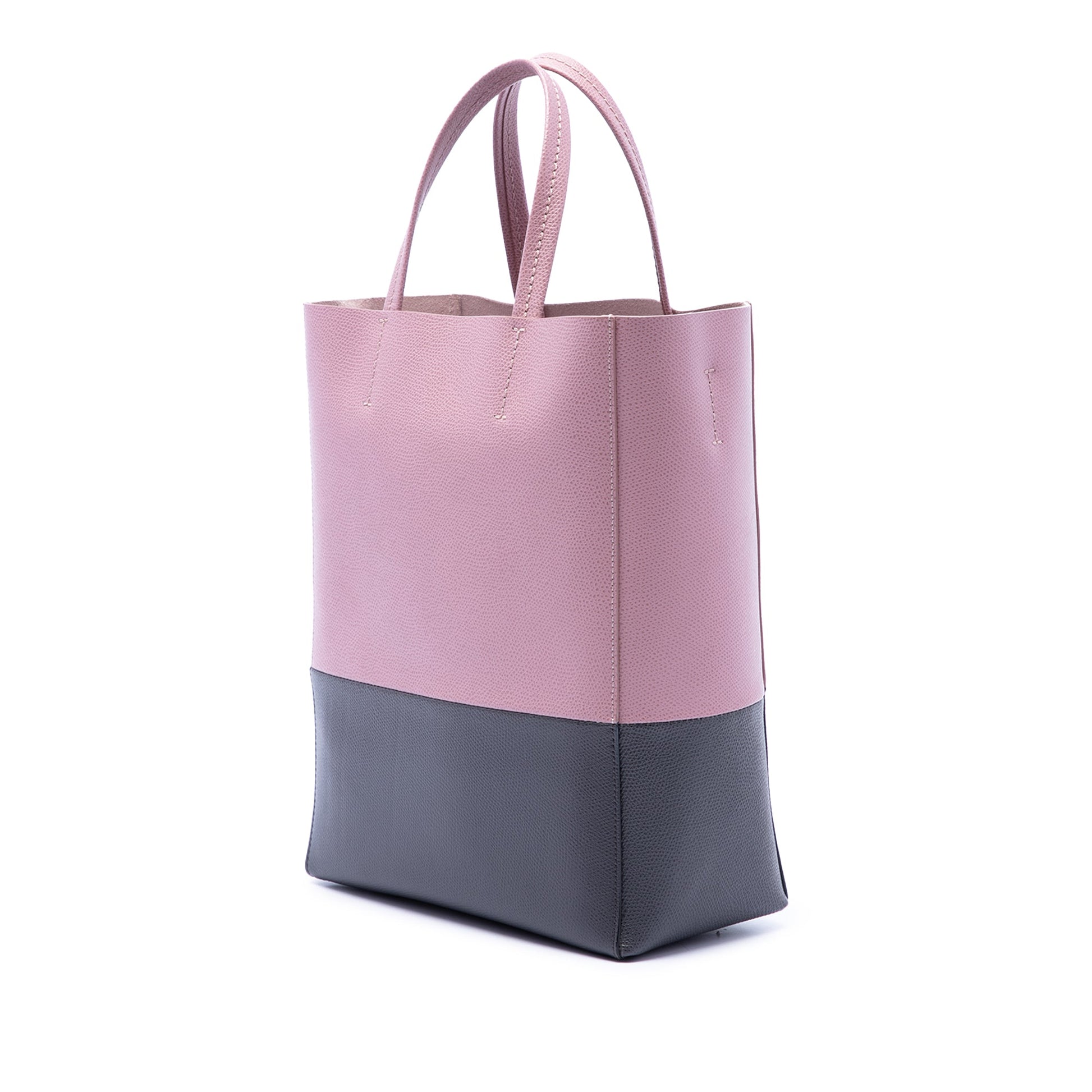 Celine Small Bicolor Grained Calfskin Vertical Cabas Tote