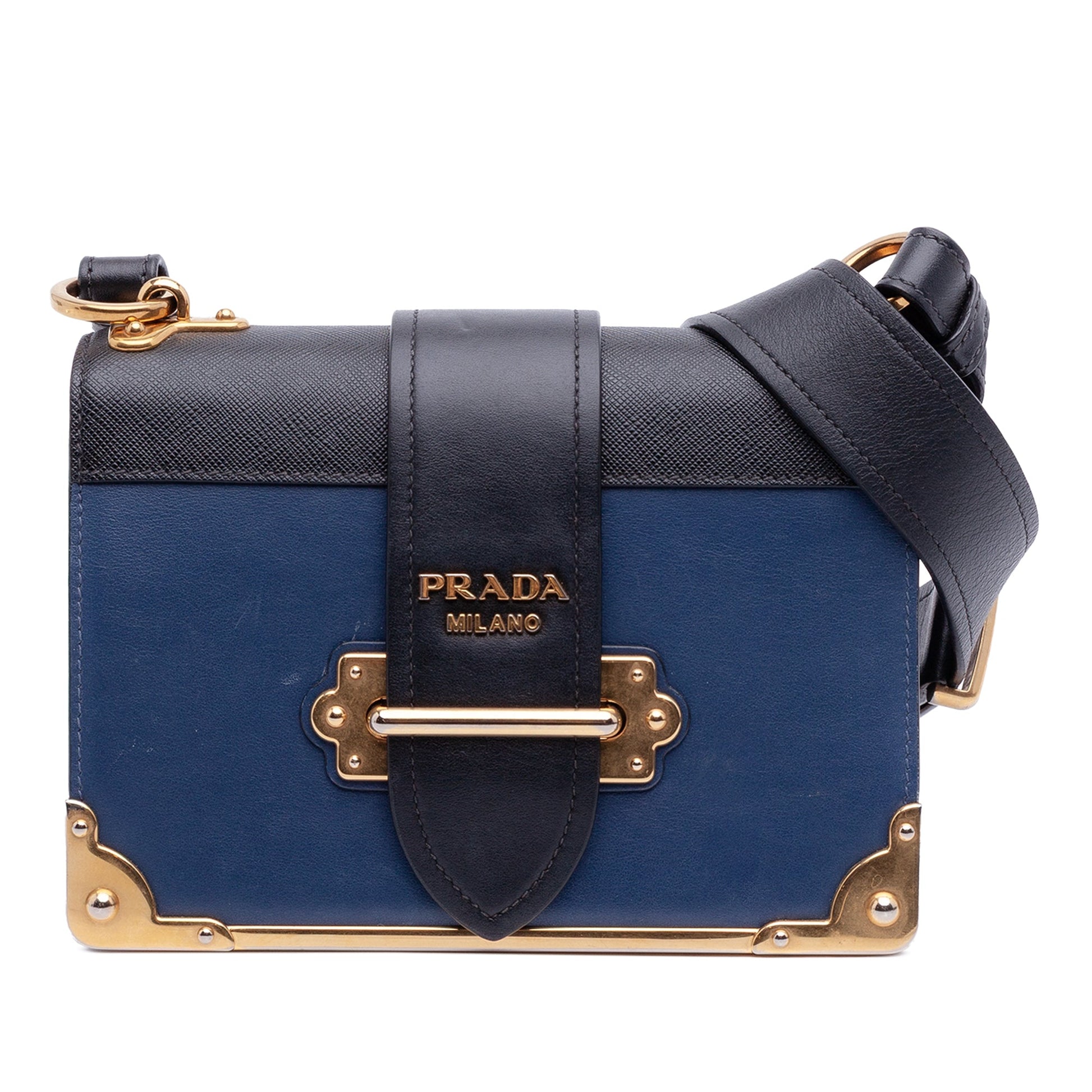 Prada Saffiano Trimmed City Calf Cahier Crossbody