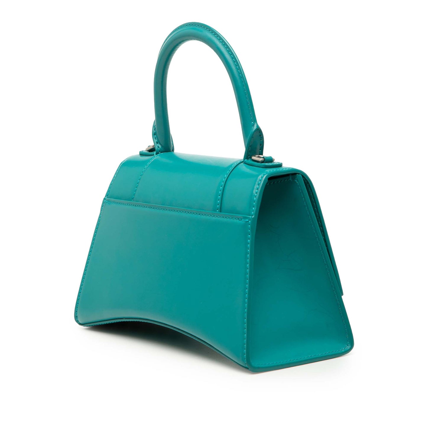 Balenciaga Small Shiny Box Calfskin Hourglass Top Handle Bag