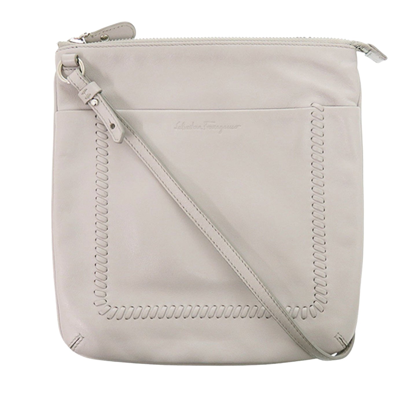Ferragamo Leather Whipstitch Crossbody