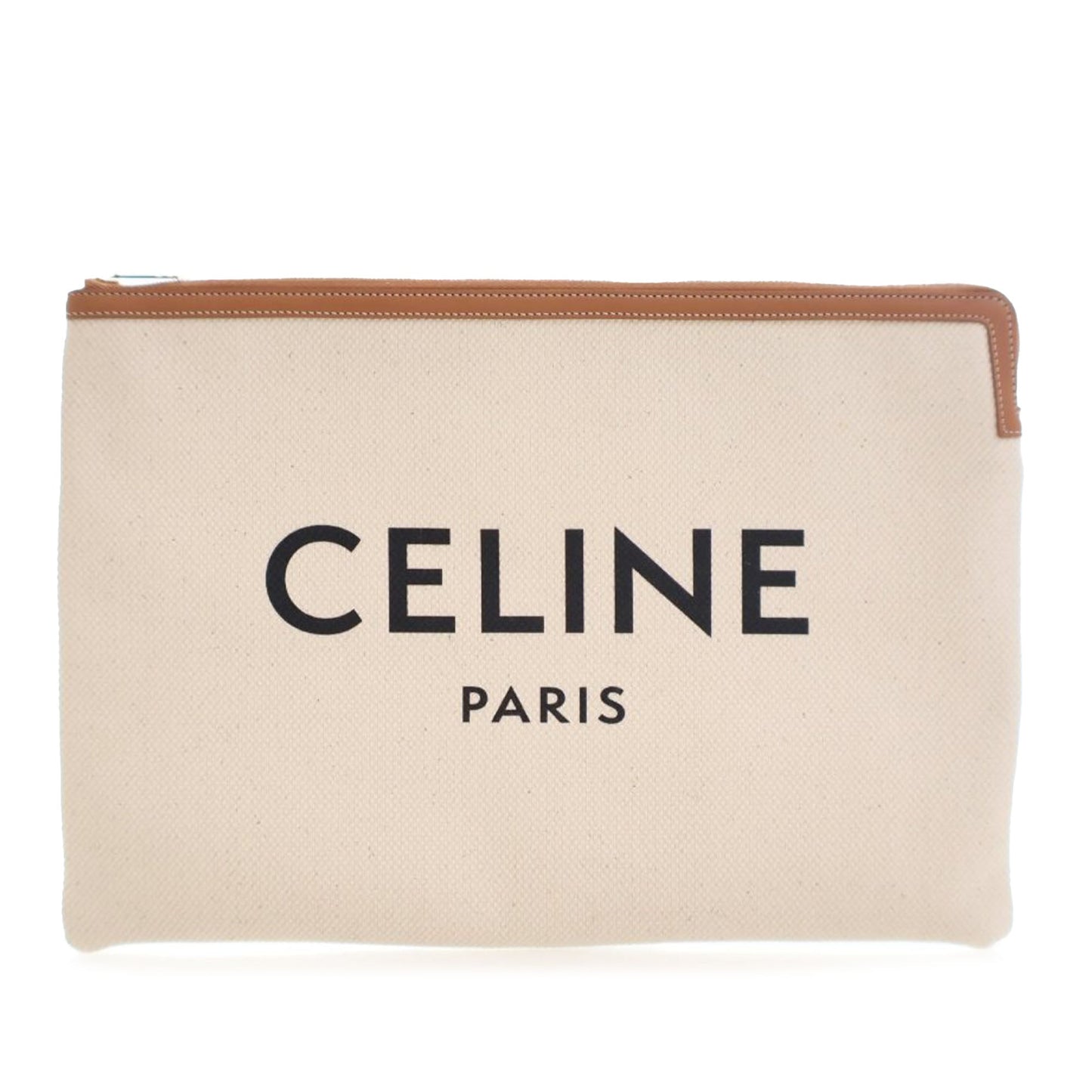 Celine Large Canvas Logo Clutch