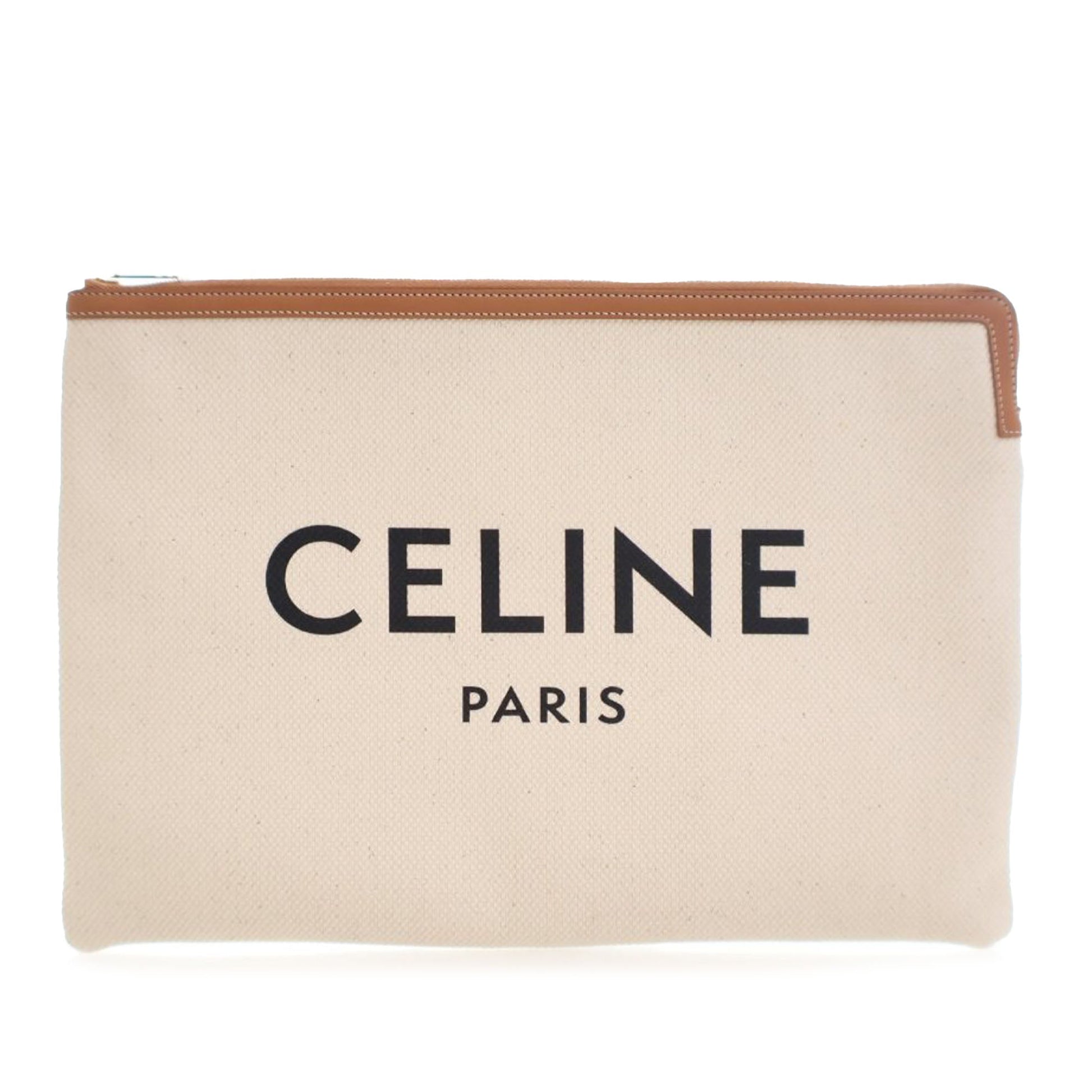 Celine Large Canvas Logo Clutch