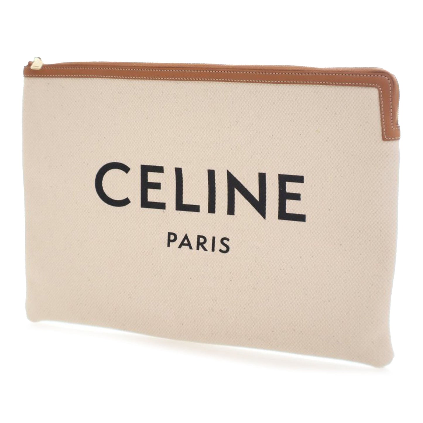 Celine Large Canvas Logo Clutch