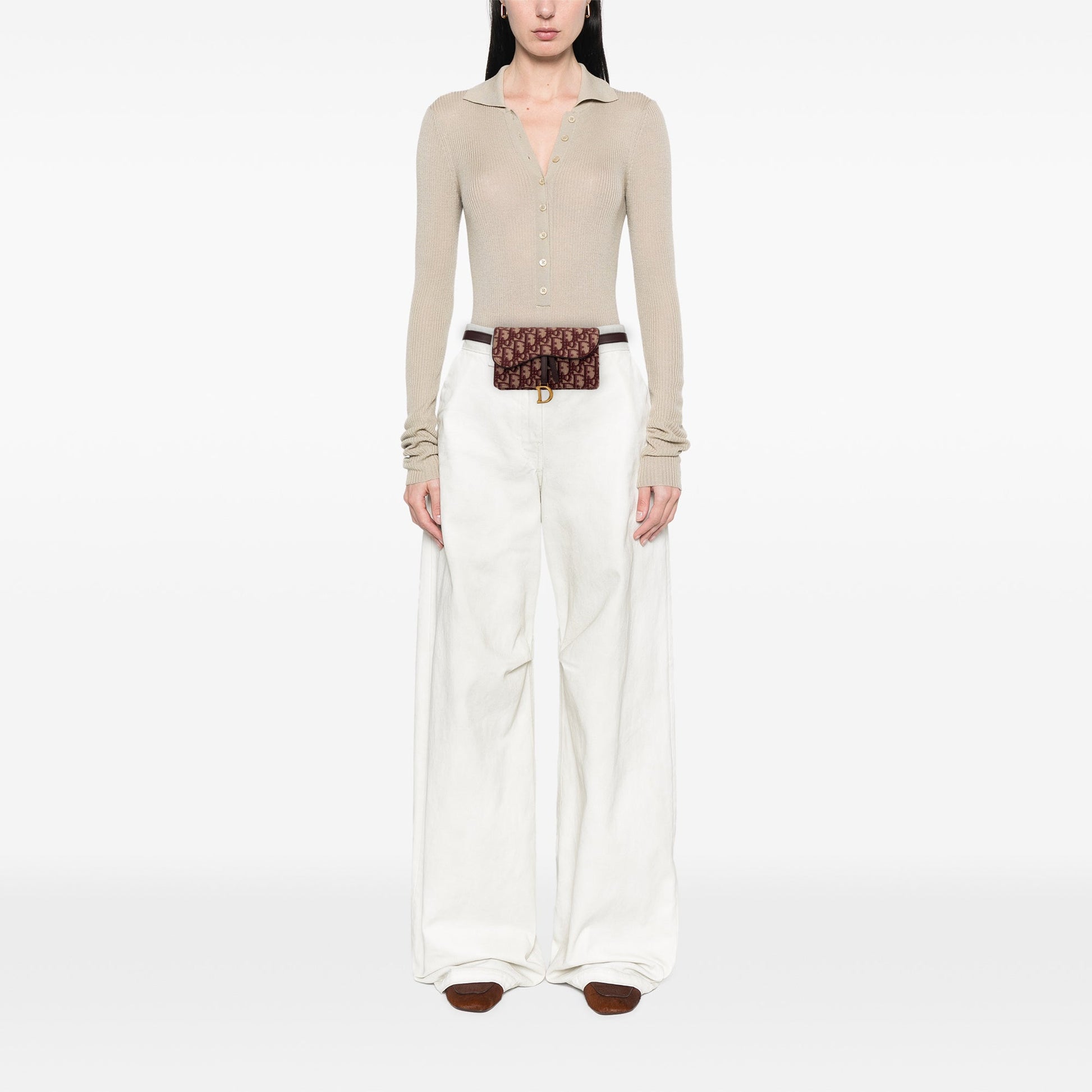 Oblique Canvas Saddle Belt Bag