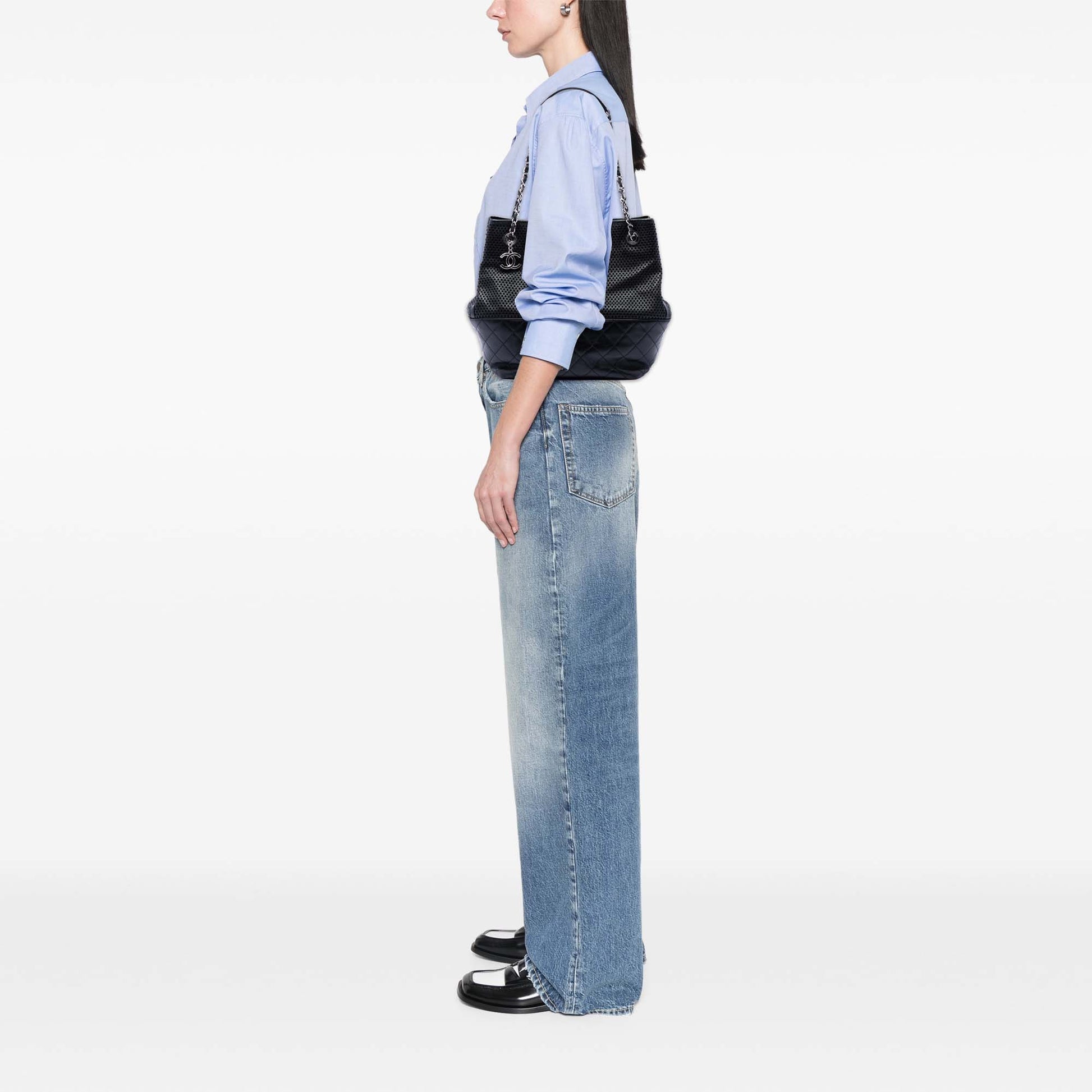 Chanel Perforated Calfskin Up In The Air North South Tote