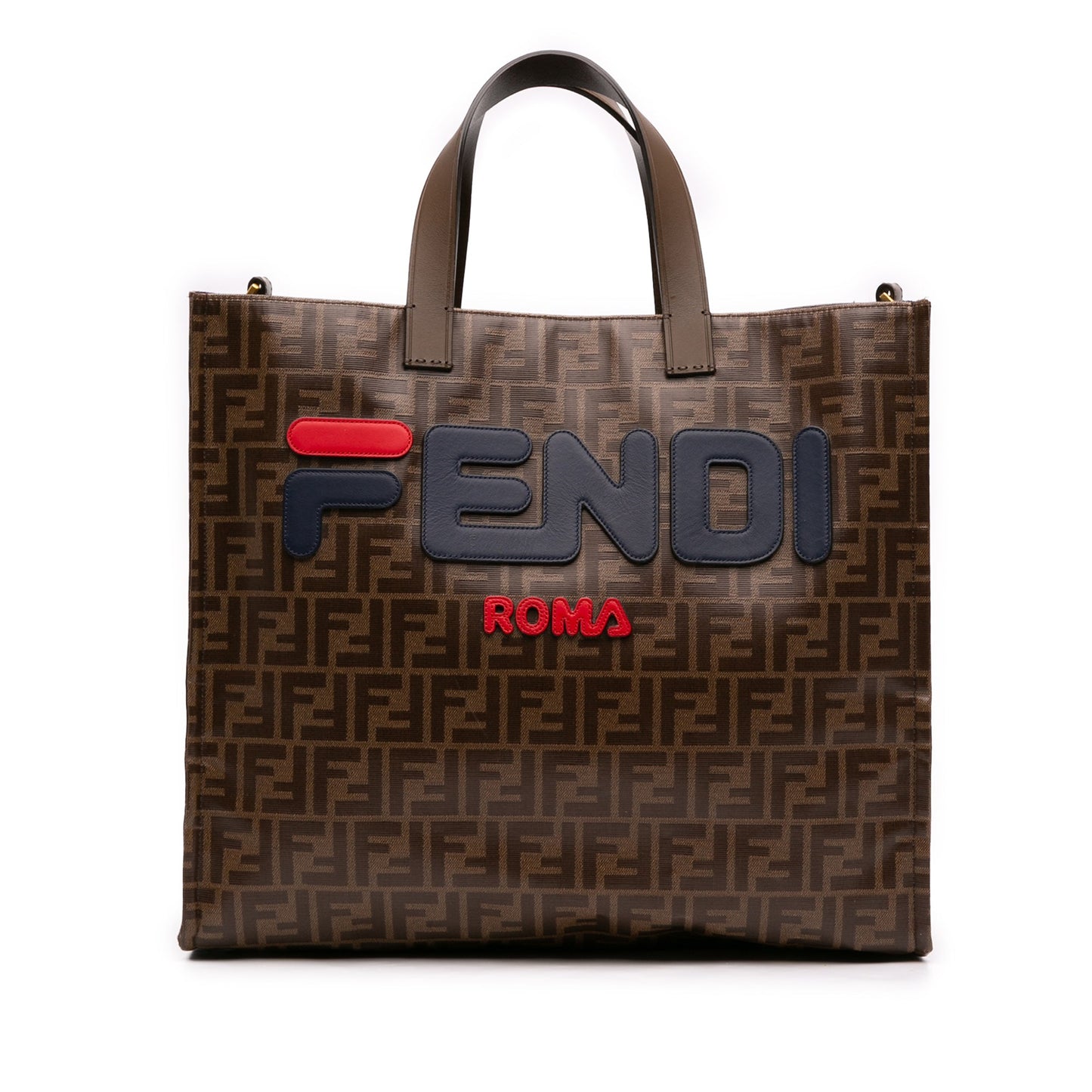 Fendi FILA Glazed Fabric FF 1974 Mania Shopping Tote