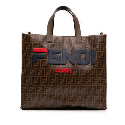 Fendi FILA Glazed Fabric FF 1974 Mania Shopping Tote