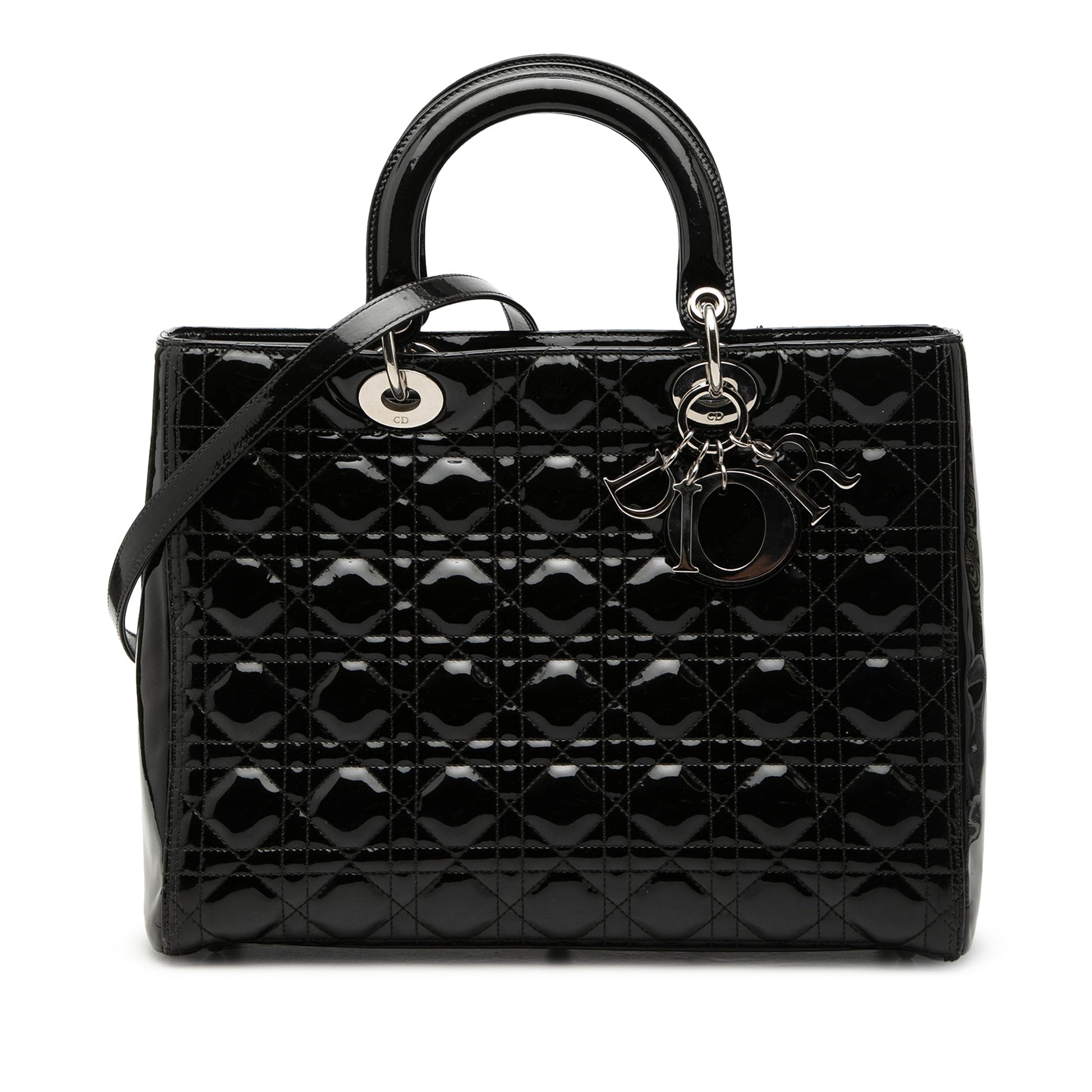 Dior Large Patent Cannage Lady Dior