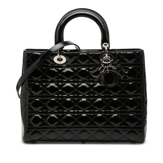 Dior Large Patent Cannage Lady Dior