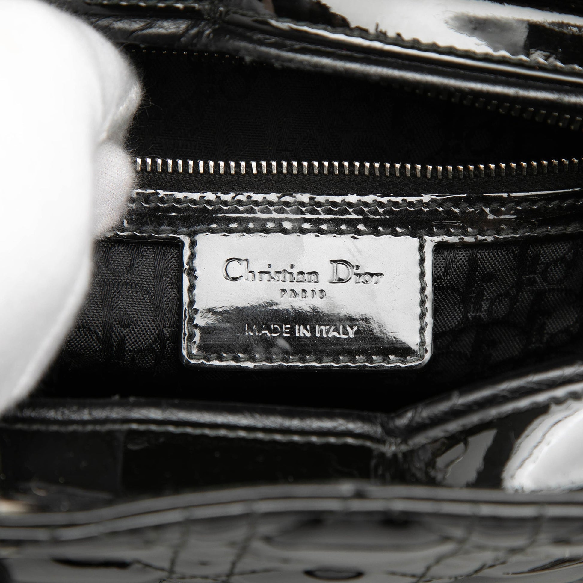 Dior Large Patent Cannage Lady Dior