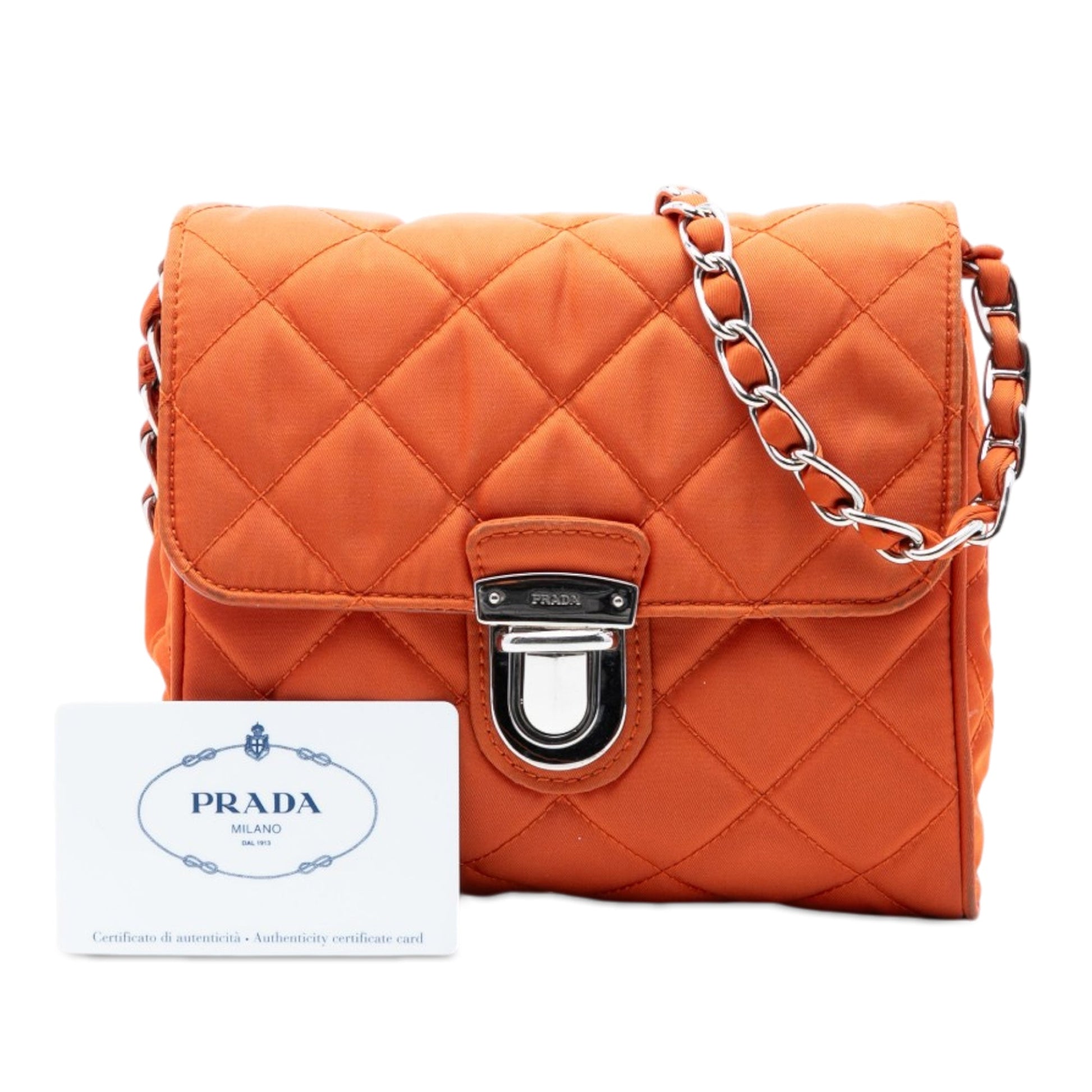 Prada Impuntu Tessuto Chain Crossbody
