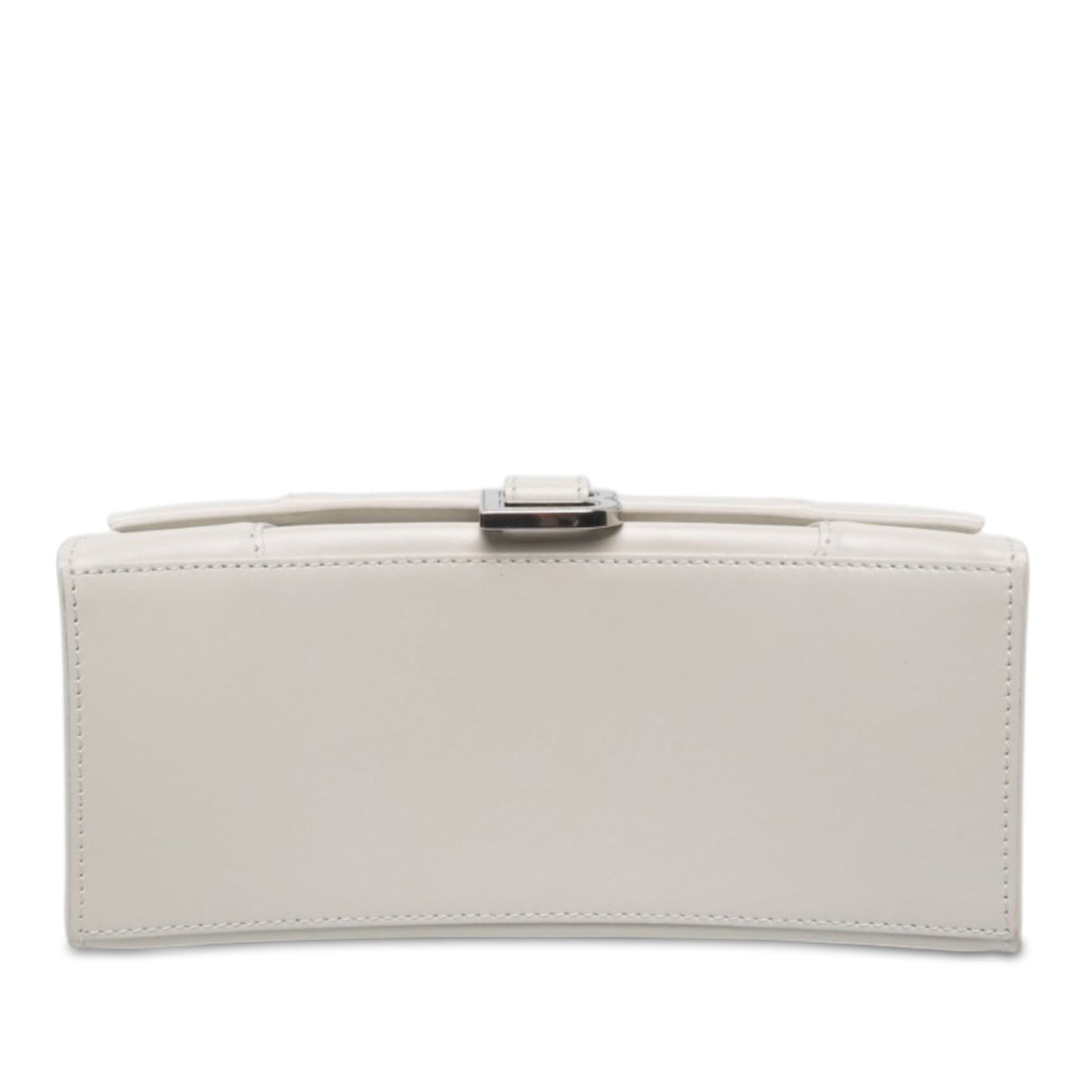 Balenciaga Small Shiny Box Calfskin Hourglass Top Handle Bag — White