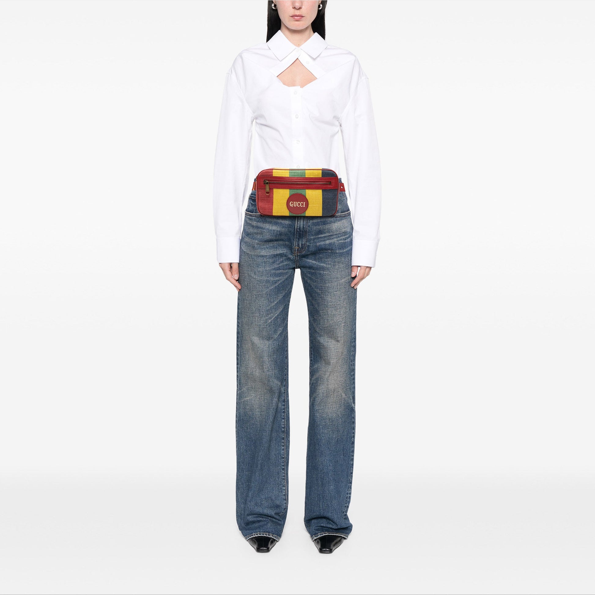 Gucci Baiadera Canvas Stripe Belt Bag