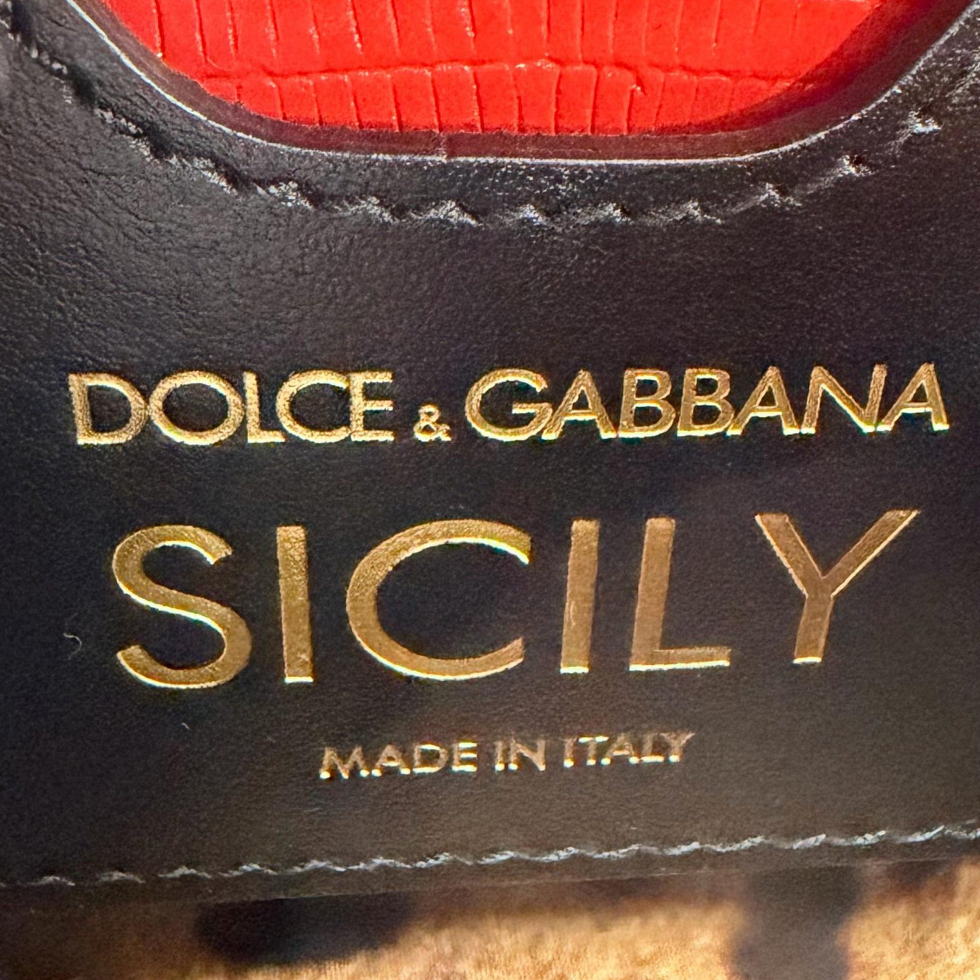 Dolce & Gabbana Small Iguana Embossed Calfskin Miss Sicily Satchel