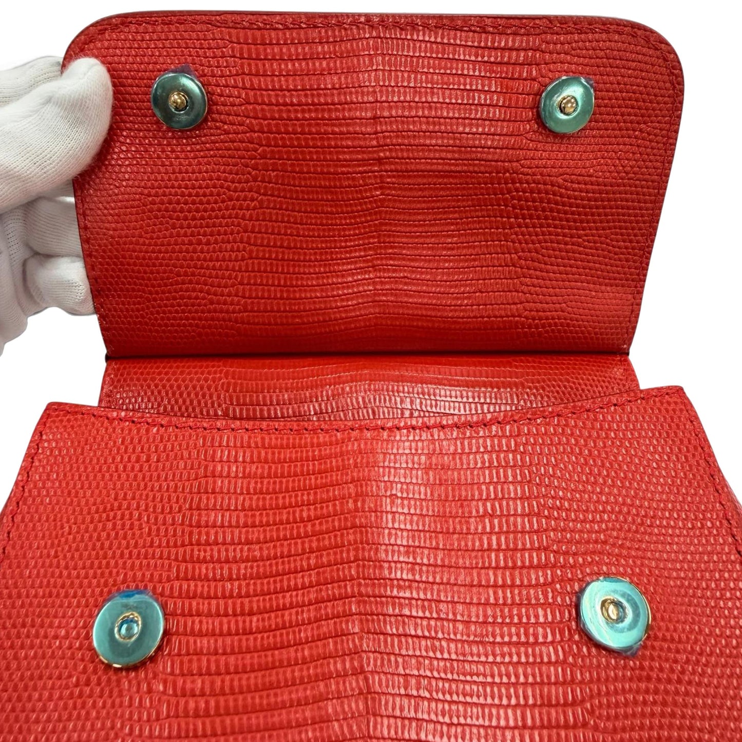 Dolce & Gabbana Small Iguana Embossed Calfskin Miss Sicily Satchel
