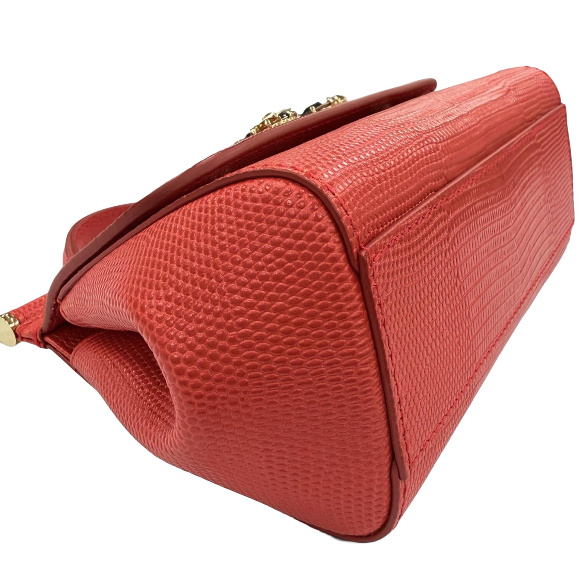 Dolce & Gabbana Small Iguana Embossed Calfskin Miss Sicily Satchel