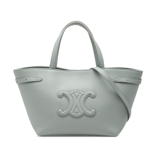 Celine Mini Grained Calfskin Cuir Triomphe Cabas Anais Tote