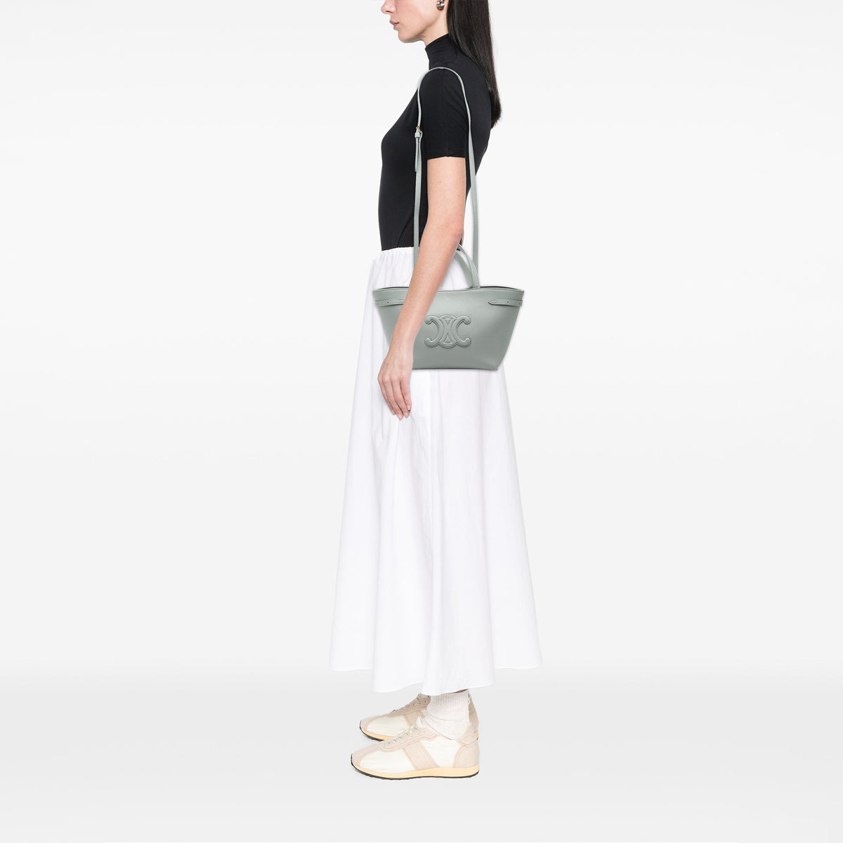 Celine Mini Grained Calfskin Cuir Triomphe Cabas Anais Tote