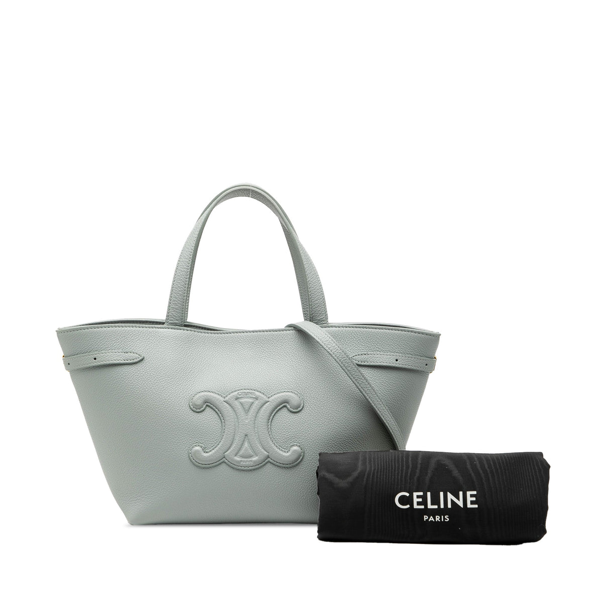 Celine Mini Grained Calfskin Cuir Triomphe Cabas Anais Tote